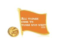 English Motto Self Motivation Golden Metal Flag Lapel Pin Badge