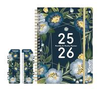 English Notebook Planner - July 2025 June 2026, Task Organizer with Daily Checklist, Agenda Pad with To-Do List, Productivity Tool, Planner Notebook for Work, Sports, Goal Setting