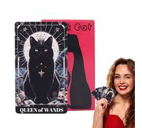 English Paper Tarot, 78 Sheets Cat Theme Deck with Full Cards, 4.06x2.36 Inch Interactive Game for Spiritual Seekers, Portable Helper with Vintage Design, Stylish Accessories for Team Activities Home