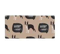 English Pattern Dog Background,Mouse Pad Large Desk Pad Computer Keyboard Mouse Mat With Non Slip Rubber Base 40 x 90 cm