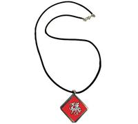 English Pendragon Anglo Saxon Diamond Shaped Pendant With Black Cord And Velvet Gift Bag