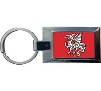 English Pendragon Anglo Saxon Luxury Rectangle Shaped Metal Keyring And Giftbox