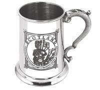 English Pewter Company 1 Pint Highland Piper Scottish Beer Mug Tankard Personalised with Free Engraving [SG510]