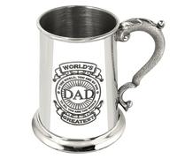 English Pewter Company 1 Pint World's Greatest Dad Design Father's Day Beer Mug Tankard Personalised with Free Engraving [TS400]