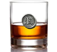 English Pewter Company 11oz Whisky Glass Tumbler with Monogram Initial - Personalised Gift with Your Choice of Initial (F) [MON106]