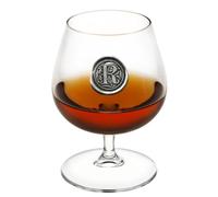 English Pewter Company 14.5oz Brandy Cognac Snifter Glass with Monogram Initial - Personalised Gift with Your Choice of Initial (R) [MON218]