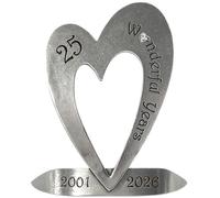 English Pewter Company 25th Silver Wedding Anniversary Heart Keepsake Gift With Crystal Personalised With Your Years [ANN102]