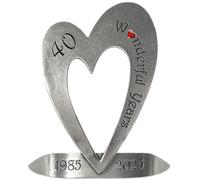 English Pewter Company 40th Ruby Wedding Anniversary Heart Keepsake Gift With Crystal Personalised With Your Years [ANN103]