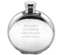 English Pewter Company 4oz Plain Round Pewter Hip Flask. Personalised with Free Engraving [FL241]