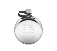 English Pewter Company 4oz Plain Round Pewter Hip Flask with Flexi Cap and Free Engraving [CFL241]
