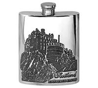 English Pewter Company 6oz Edinburgh Castle Pewter Hip Flask [SF244]