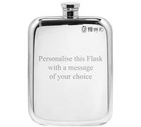 English Pewter Company 6oz Plain Pewter Hip Flask. Personalised with Free Engraving [SF435]