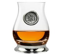 English Pewter Company Glencairn Personalised Whisky Mixer Glass with Monogram Initial - Unique Gifts for Men - with Your Choice of Initial 350ml [WGP113] (M)
