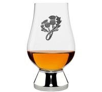English Pewter Company Glencairn Whisky Glass 200ml with Pewter Scottish Thistle Badge and Base Personalised with Free Engraving [WGP026]
