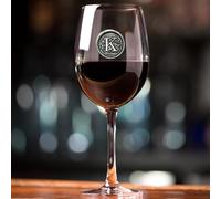 English Pewter Company Personalised Wine Glass with Your Choice of Initial (K)- Unique Gift for Men or Women, Birthdays, Anniversaries,Wedding [MON411] (K)