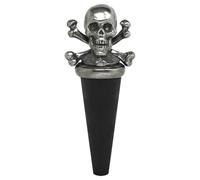 English Pewter Company Poison Skulls Head and Crossbones Pewter Wine Bottle Stopper [PG903]