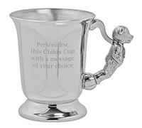 English Pewter Company Teddy Bear Handle Christening Baptism Child's Cup. Personalised with Free Engraving [BG14]