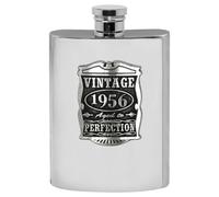 English Pewter Company Vintage Years 1956 70th Birthday or Anniversary Pewter Hip Flask Gift Set [VIN015]