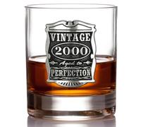 English Pewter Company Vintage Years 2000 25th Anniversary or Birthday Gift Whisky Glass Tumbler - Unique Gift Idea for Men [VIN005]