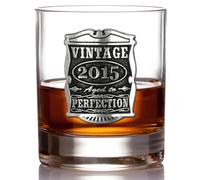 English Pewter Company Vintage Years 2015 10th Wedding Anniversary Whisky Glass Tumbler - Unique Gift Idea for Men for That Special Tin Anniversary - Personalised with Free Engraving [VIN007]