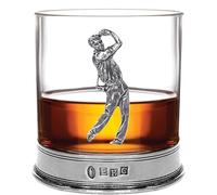 English Pewter Company Whisky Glass Tumbler with Solid Pewter Golf Emblem [TUM01]