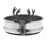 English Pewter Company Wine Bottle Coaster with Pewter Stag Head [STAG005]