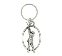 English Pewter Gamekeeper Countryside Keyring, Oval Design, Velvet Gift Pouch Included