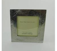 English Pewter Scratched Flower Design Photo Frame 3.5" x 3.5" | Made in England by Lancaster & Gibbings | SF02