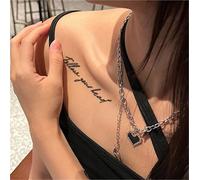 English Phrases: Behind The Ear, Arm, Collarbone, Herbal Temporary Tattoo Stickers, Waterproof, Long-lasting, Semi-permanent, Fake Tattoos For Women