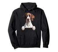 English Pointer Funny Peeking Pocket Puppy Dog Lover Pullover Hoodie