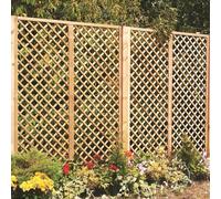 Primrose English Fan Outdoor Garden Privacy Screening Wall Trellis 1.83m x 0.9m in Natural Primrose Natural