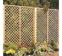English Primrose Fan Outdoor Garden Privacy Screening Wall Trellis 1.83m x 1.2m Primrose Natural One Size