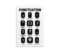 English Punctuation Symbols Poster Classroom Poster Language Use Poster Metal Tin Sign Art Poster and Wall Art Print Modern Family Bedroom Decor 8x12inch