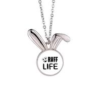 English Quote Design Ruff Life Rabbit Necklace Pendant Bunny Animal Jewelry Gift
