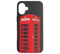 English red telephone booth, hand drawing Case for iPhone 16 Plus