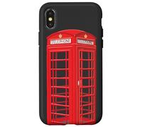 English red telephone booth, hand drawing Case for iPhone X/XS