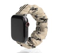 English Riding Hunter Jumper Women Riding Horse Scrunchie Watch Bands Soft Elastic Replacement Wristband Compatible with Apple Watch 38mm/40mm
