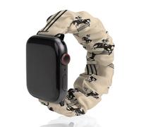 English Riding Hunter Jumper Women Riding Horse Scrunchie Watch Bands Soft Elastic Replacement Wristband Compatible with Apple Watch 42mm/44mm