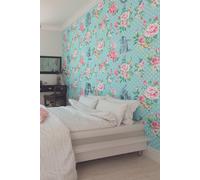 English Rose Wall Mural Matt Smooth Paste the Wall Mural 350cm wide x 280cm high Origin Murals Blue W300cm x H240cm