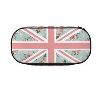 English Roses Union Jack Flag,Small Pencil Case Large Capacity Pencil Pouch Office Stationery Organizer