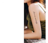 English Sentence Combination Herbal Tattoo Sticker, Semi-permanent, Non-reflective, Waterproof, Realistic, No Color Loss, Lasts 2 Weeks,Temporary Tattoos(M-051)