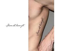 English Sentence Combination Herbal Tattoo Sticker, Semi-permanent, Non-reflective, Waterproof, Realistic, No Color Loss, Lasts 2 Weeks,Temporary Tattoos(M-055)