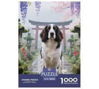 English Setter 1000 Pieces Jigsaw Puzzles Cute Pets Jigsaw Puzzles for Kids Staycation Kill Time Wall Decoration Gift Game for Boys And Girls Age 14+ ForAdults 38x26cm/1000pcs