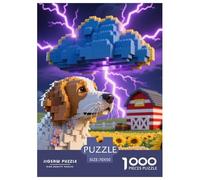 English Setter 1000 Pieces Jigsaw Puzzles Cute Pets Puzzle for Adults Staycation Kill Time Home Decoration Gift Game for Boys And Girls Age 14+ ForAdults 70x50cm/1000pcs