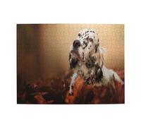 English Setter Autumn Pets Puppy Dogs English Adults 500 Pieces Puzzles-Jigsaw Wooden Puzzle for Adults Elderly