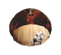 English Setter Autumn Pets Puppy Dogs English,Shower Cap Nightcap Double Layer Waterproof Elastic Bath Cap Reusable Hair Cap