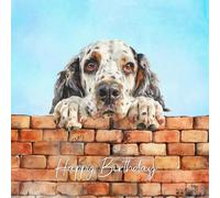 English Setter Dog Art Square Birthday Card