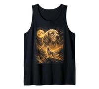 English Setter Howling to The Moon Retro Wilderness Scene Tank Top