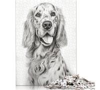 English Setter Jigsaw Puzzles Puzzles for Adults Kids. 1000 Piece Impossible Challenge Toy Educational Games Home Decoration for Educational Games Gifts 1000pcs (38x26cm)