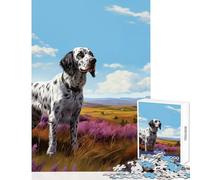 English Setter Jigsaws 1000 Pieces for Teenagers Stimulate Active Brain And Mind Gentle Relaxing Fun Activity (38X26cm)